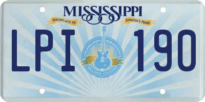 MS license plate LPI190