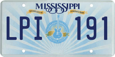 MS license plate LPI191