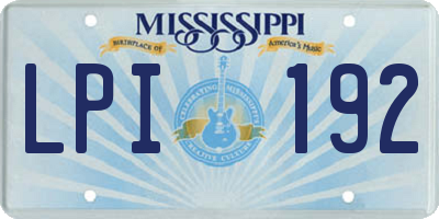 MS license plate LPI192