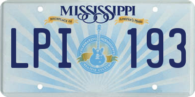 MS license plate LPI193