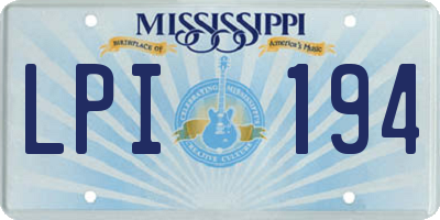 MS license plate LPI194