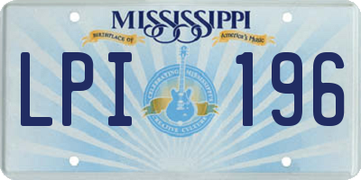 MS license plate LPI196