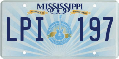 MS license plate LPI197