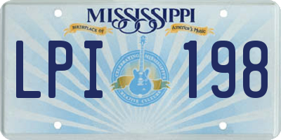 MS license plate LPI198