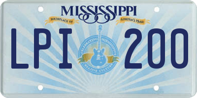 MS license plate LPI200