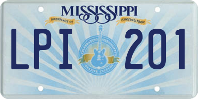MS license plate LPI201