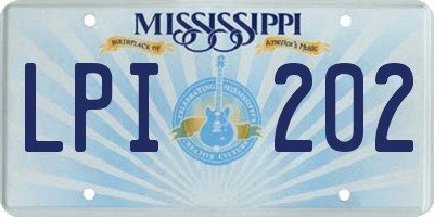 MS license plate LPI202