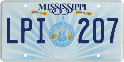 MS license plate LPI207