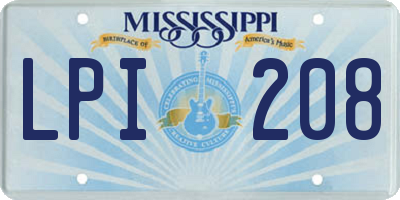 MS license plate LPI208