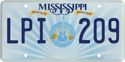 MS license plate LPI209