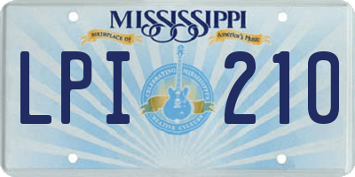 MS license plate LPI210