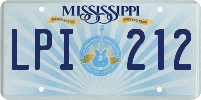 MS license plate LPI212