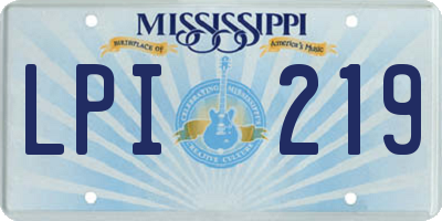 MS license plate LPI219