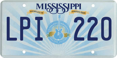 MS license plate LPI220