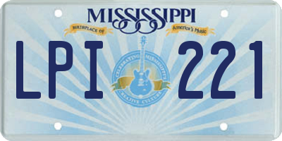 MS license plate LPI221