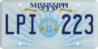 MS license plate LPI223
