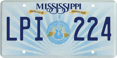 MS license plate LPI224