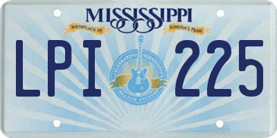 MS license plate LPI225