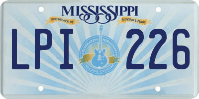 MS license plate LPI226