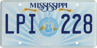 MS license plate LPI228