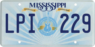 MS license plate LPI229