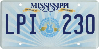 MS license plate LPI230