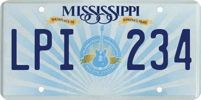 MS license plate LPI234