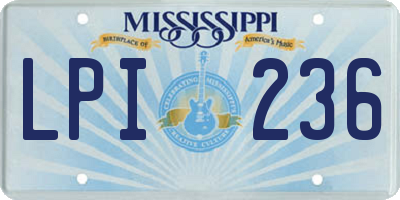 MS license plate LPI236
