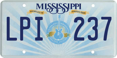 MS license plate LPI237