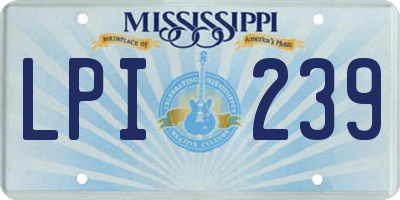 MS license plate LPI239