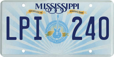 MS license plate LPI240