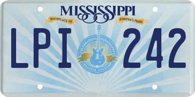 MS license plate LPI242