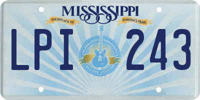 MS license plate LPI243