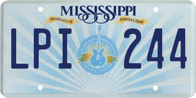 MS license plate LPI244