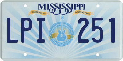MS license plate LPI251