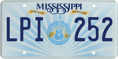 MS license plate LPI252