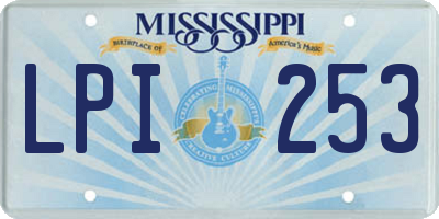 MS license plate LPI253