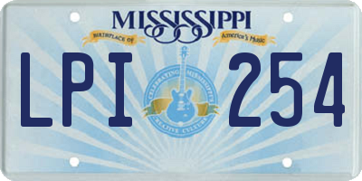 MS license plate LPI254