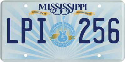 MS license plate LPI256