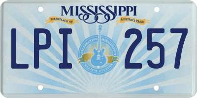 MS license plate LPI257
