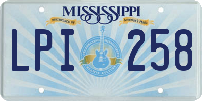 MS license plate LPI258