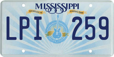 MS license plate LPI259