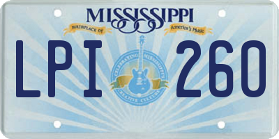 MS license plate LPI260