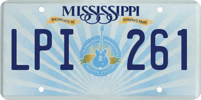 MS license plate LPI261