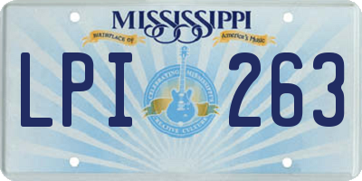 MS license plate LPI263