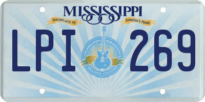 MS license plate LPI269