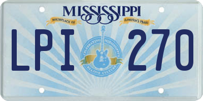 MS license plate LPI270