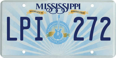 MS license plate LPI272