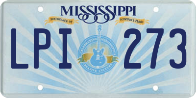 MS license plate LPI273