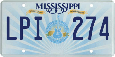MS license plate LPI274